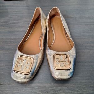 Tory Burch  Georgia Metallic Leather Ballet Flats
